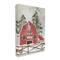 Stupell Industries Americana Barn Holiday Snow Scene Canvas Wall Art